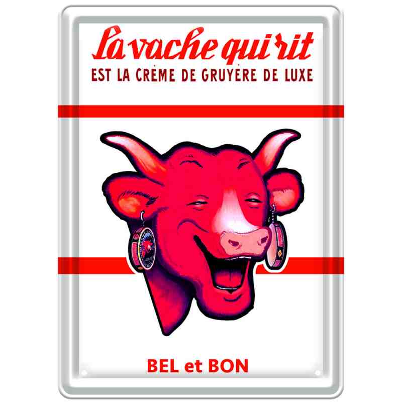Plaque Métal Grand Format Vache Qui Rit Crème De Gruyère De Luxe 