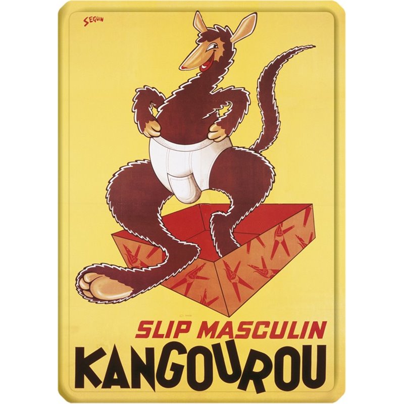 Plaque Métal Pub Ancienne Slip Kangourou 15 X 21 