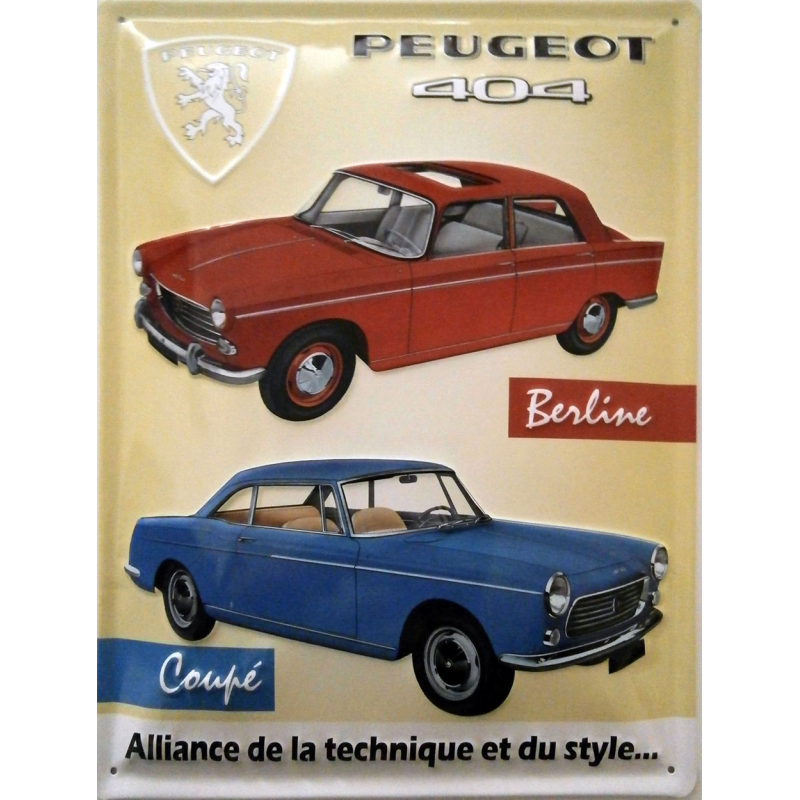 Plaque metal vintage Peugeot 405