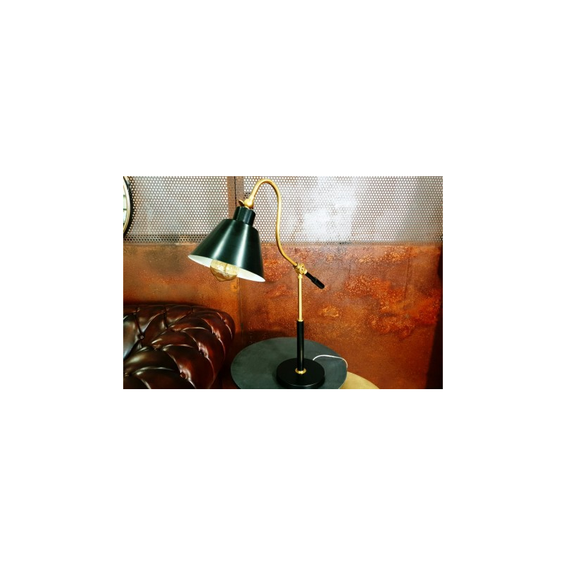 Lampe en métal doré et noir pour décoration vintage