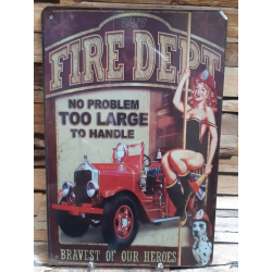 Plaque publicitaire rétro vintage Fire