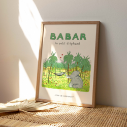 Chambre enfant Babar le petit éléphant cadre